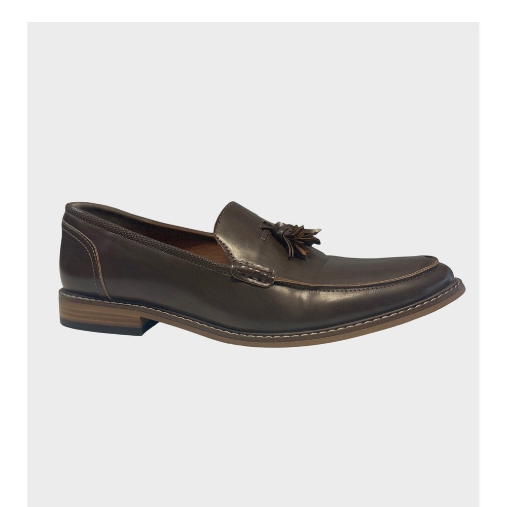 Mens Tassel Loafers Size 12 Brown Leather Dress Shoes Unbranded‎